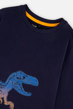 Load image into Gallery viewer, Deux Par Deux Dino Tee Navy
