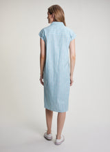 Load image into Gallery viewer, FIG Kelly Shirt Dress Cabana Stripe Baltic
