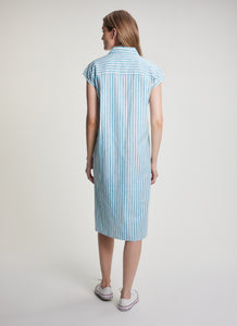 FIG Kelly Shirt Dress Cabana Stripe Baltic