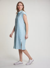 Load image into Gallery viewer, FIG Kelly Shirt Dress Cabana Stripe Baltic
