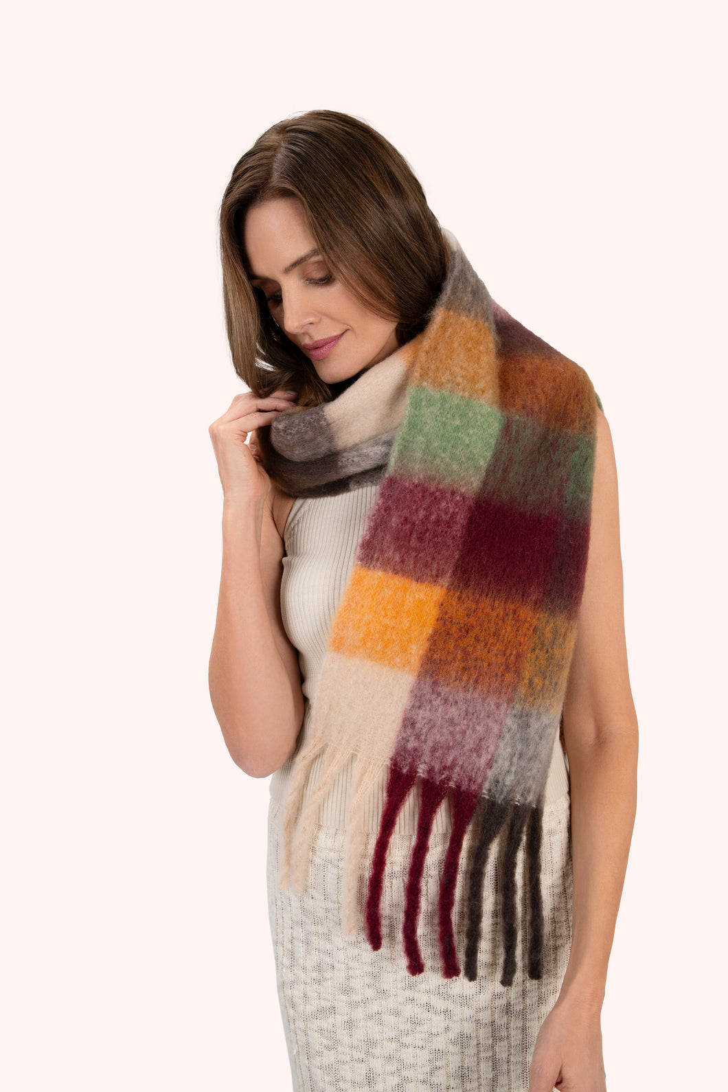 Powder UK Molly Cozy Scarf Navy Mix