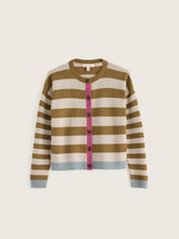 Load image into Gallery viewer, Seasalt Pinwell Lambswool Cardi Bright Stripe Fern Moss
