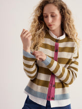 Load image into Gallery viewer, Seasalt Pinwell Lambswool Cardi Bright Stripe Fern Moss
