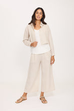 Load image into Gallery viewer, Pistache Pinstripe Crop Linen Pant Summer Beige
