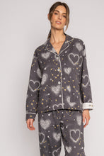 Load image into Gallery viewer, PJ Salvage Flannel Pyjamas Pewter Hearts

