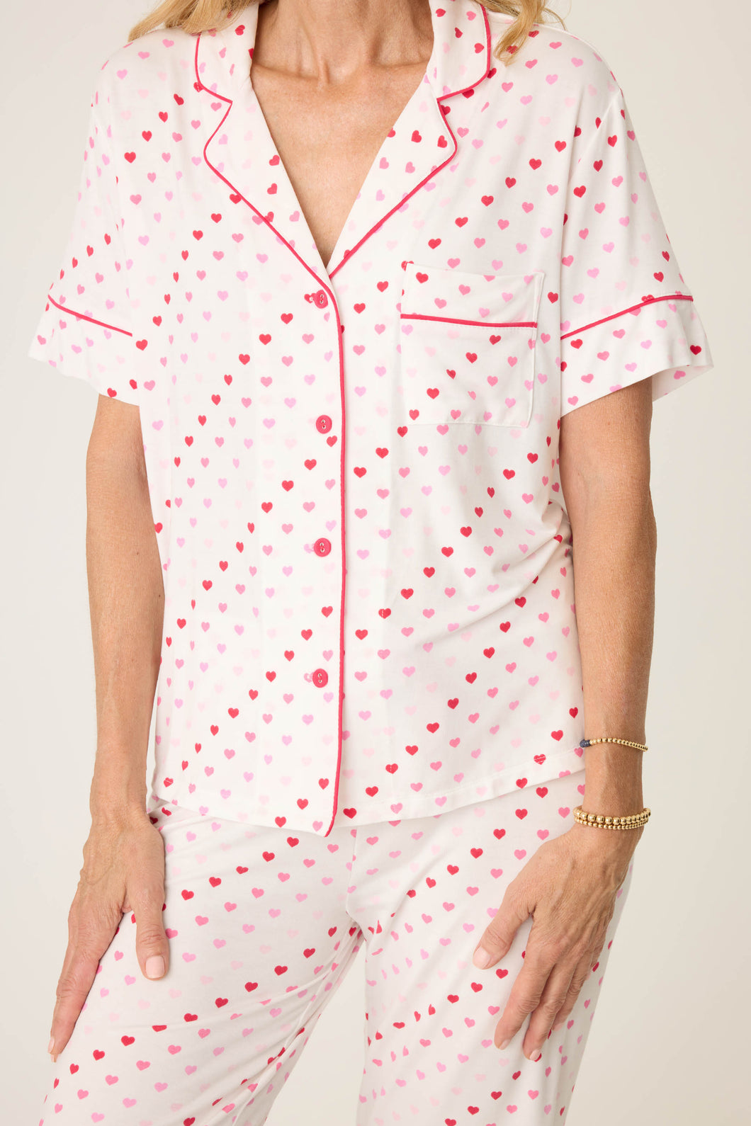 PJ Salvage Day Dreams Heart Print Modal Short Sleeve PJ Set