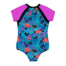 Load image into Gallery viewer, Nano Peacock Blue Floral Rashguard Swimsuit
