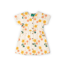 Load image into Gallery viewer, Little Green Radicals Button Dress Flora
