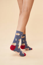 Load image into Gallery viewer, Powder UK Snuffling Hedgehogs Ankle Socks Navy
