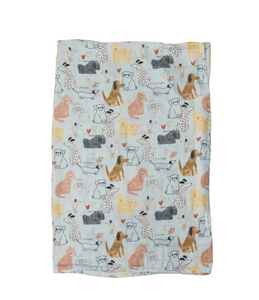 Loulou Lollipop Honey Puppies Swaddling Blanket