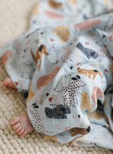 Load image into Gallery viewer, Loulou Lollipop Honey Puppies Swaddling Blanket
