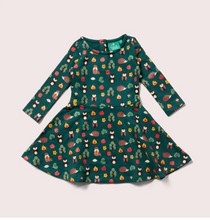 Load image into Gallery viewer, Little Green Radicals Woodland Walk Fleece Spinny Dress
