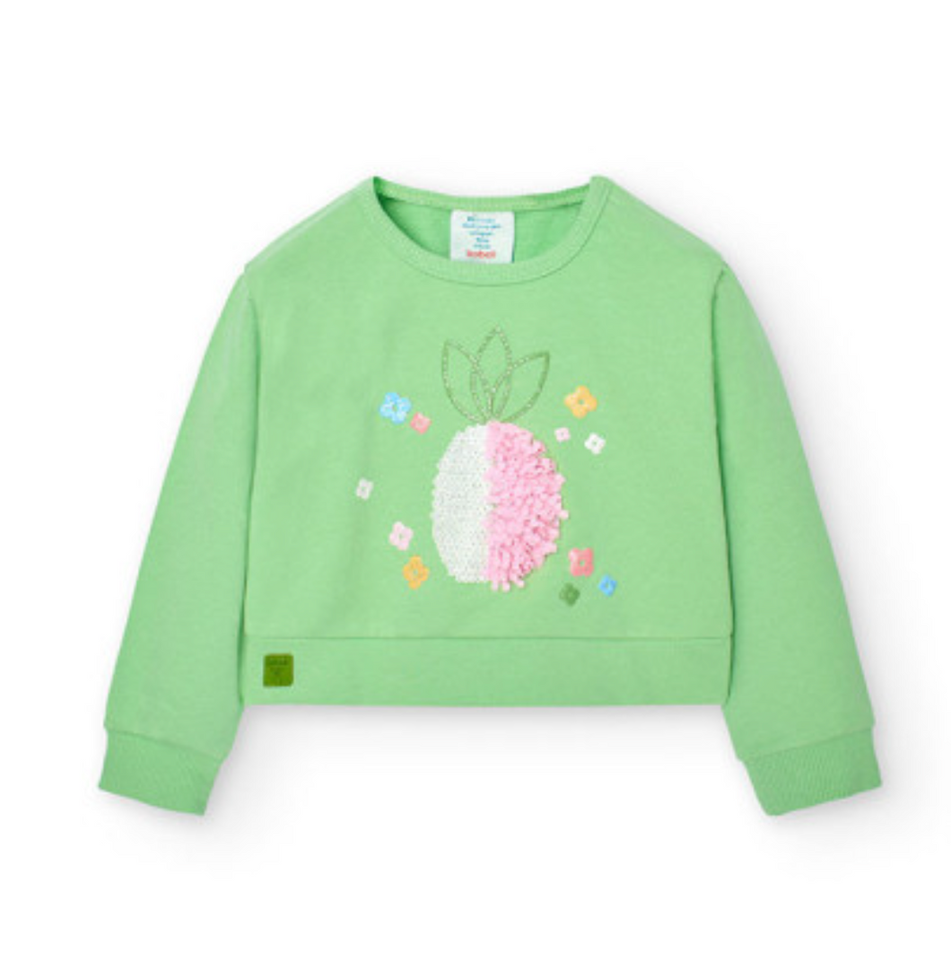 Boboli Pineapple Mint Sweatshirt