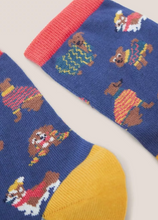 Load image into Gallery viewer, White Stuff UK Dog Socks in a Cracker Blue Multi
