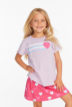 Load image into Gallery viewer, Chaser Brand Stripe Heart Tee Lavender
