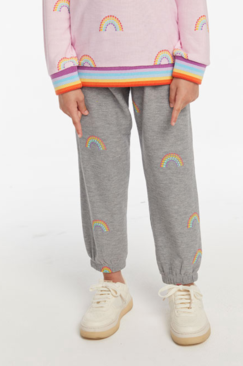 Chaser Brand All Over Rainbow Pant Heather Grey