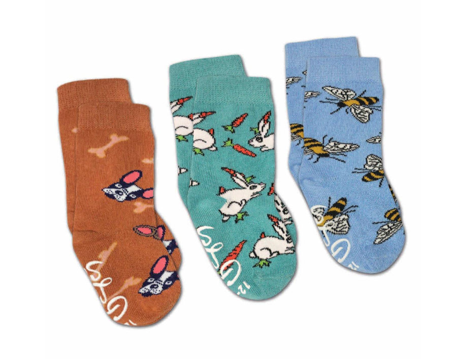 Bees, Bunnies and Dog Socks 3-Pack