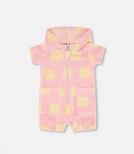 Load image into Gallery viewer, Deux Par Deux Terry Hooded Playsuit Daisy Print
