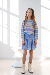 Nono Noor Skirt with Smock Waistband Provence Blue