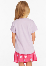 Load image into Gallery viewer, Chaser Brand Stripe Heart Tee Lavender

