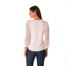 Load image into Gallery viewer, Brenda Beddome V-Neck with Mesh Sleeve Tee
