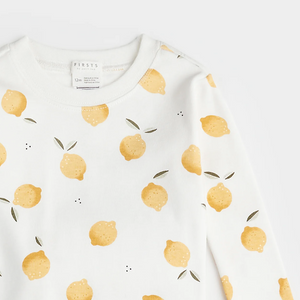 Petit Lem Lemon Print Baby Pyjamas