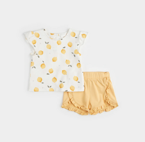 Petit Lem Lemon Print Short Set