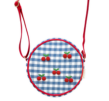 Load image into Gallery viewer, Rockahula Cherry Pom Pom Gingham Bag
