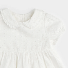 Load image into Gallery viewer, Petit Lem White Eyelet Baby Dress and Tights

