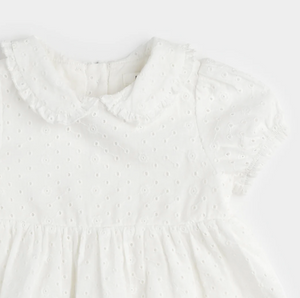 Petit Lem White Eyelet Baby Dress and Tights