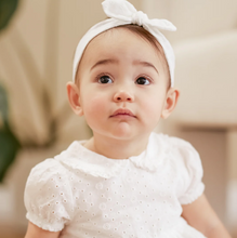 Load image into Gallery viewer, Petit Lem White Eyelet Baby Dress and Tights
