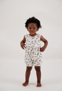 Tickety Boo Spring Chicks and Eggs Ruffle Shortie Playsuit