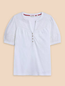 White Stuff UK Bella Broderie Mix Top