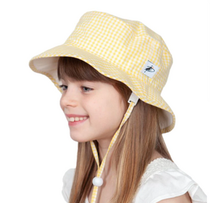 Summer Gingham Cotton Camp Hat