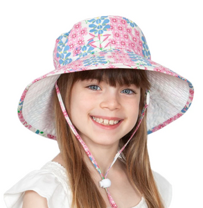Garden Coneflower Organic Cotton Wide Brim Sunbaby Hat