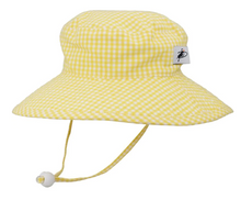Load image into Gallery viewer, Summer Gingham Wide Brim Cotton Sunbaby Hat

