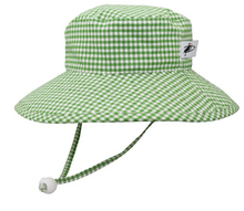 Load image into Gallery viewer, Summer Gingham Wide Brim Cotton Sunbaby Hat
