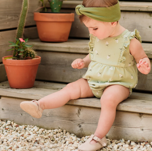 Petit Lem Daisy Bubble Playsuit Sage Green