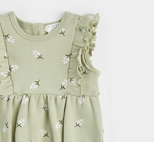 Load image into Gallery viewer, Petit Lem Daisy Bubble Playsuit Sage Green
