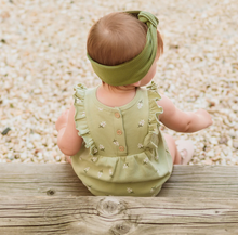 Load image into Gallery viewer, Petit Lem Daisy Bubble Playsuit Sage Green
