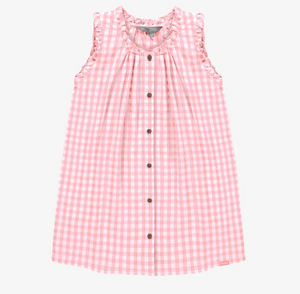 Souris Mini Pink Gingham Seersucker Dress