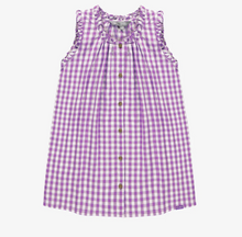 Load image into Gallery viewer, Souris Mini Purple Gingham Seersucker Dress
