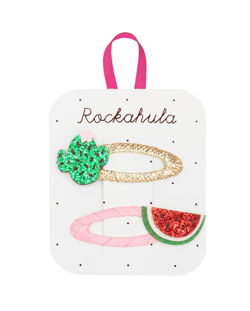 Rockahula Glitter Cactus and Watermelon Clips