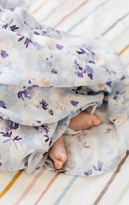 Loulou Lollipop Ink Floral Swaddling Blanket