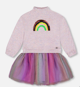 Deux Par Deux Dress with Rainbow Tulle Skirt