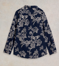 Load image into Gallery viewer, White Stuff UK Sophie Organic Cotton Shirt Navy Print
