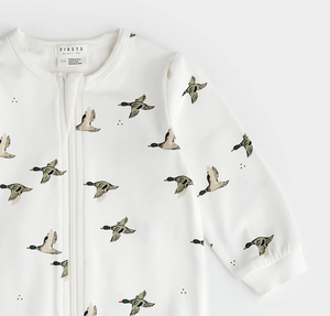 Petit Lem Mallard Print Sleeper Off White