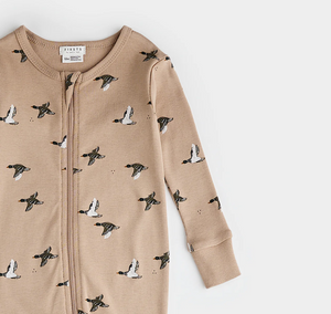 Petit Lem Mallard Print Playsuit Sand