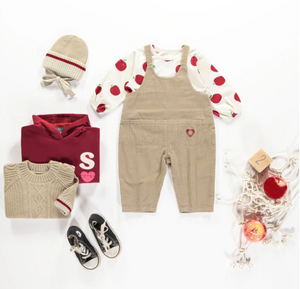 Souris Mini Red Apple Tee and Cord Overall