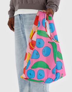 BAGGU Light Pink Apples and Bananas Reusable Bag